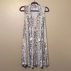 Tart Gray Snakeprint Sleeveless Dress, Medium